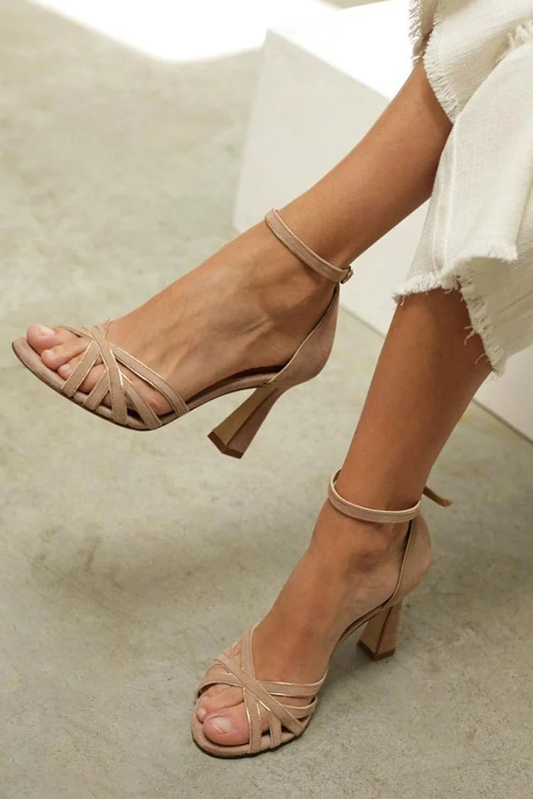 Heather - Strappy Mid-Heel Sandals