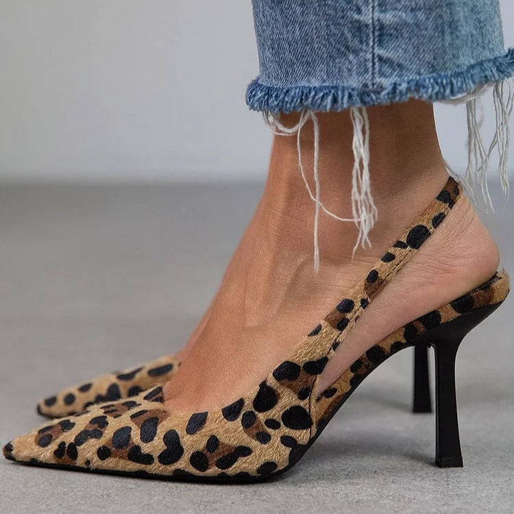 MARIA POINTED TOE SLINGBACK HEELS