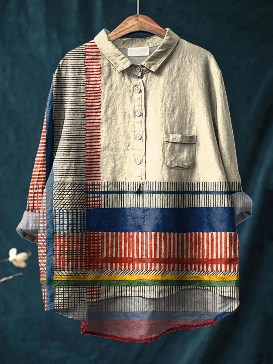 Lena - Artistic Stripes Shirt