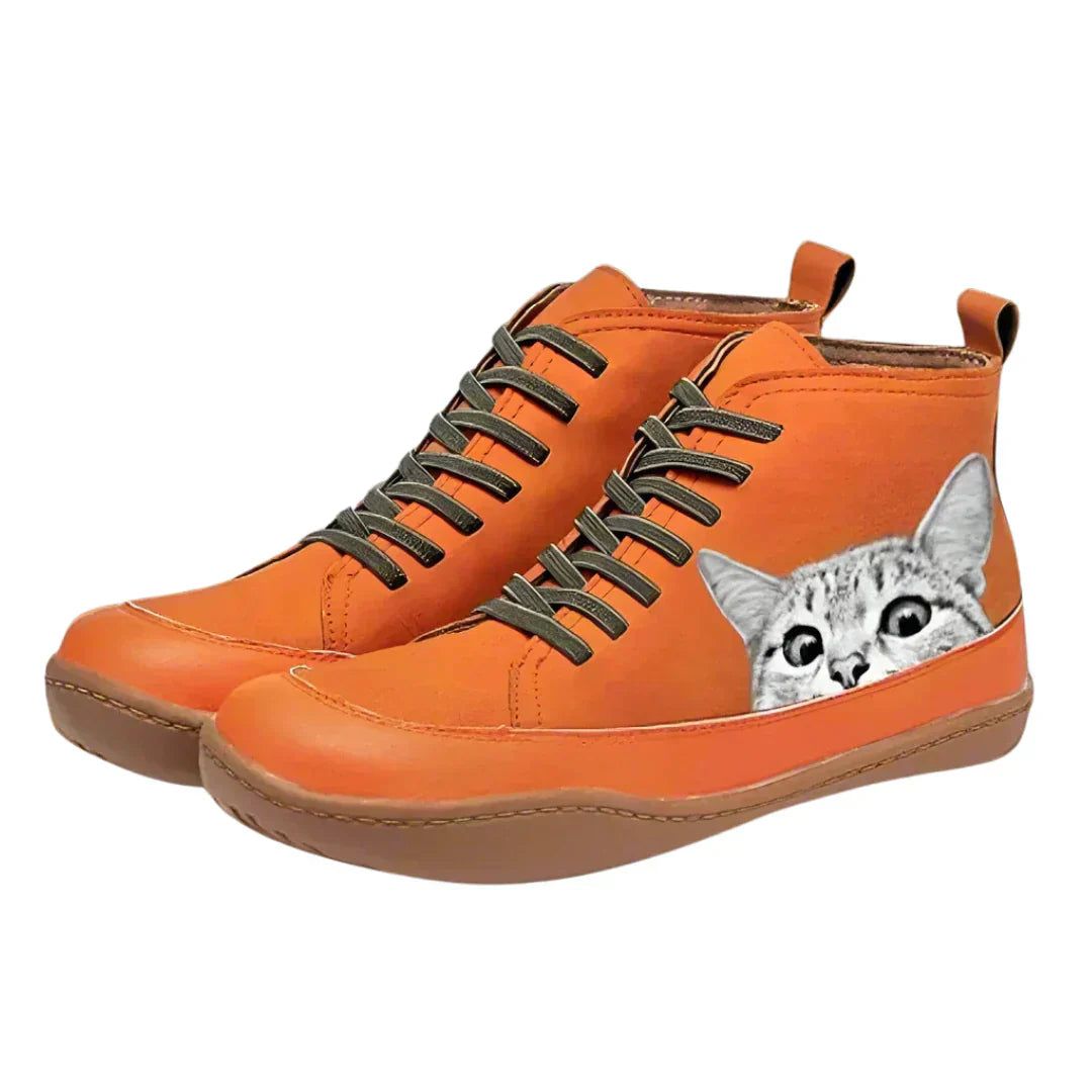 Savrani - Leather ankle boots for cat lovers