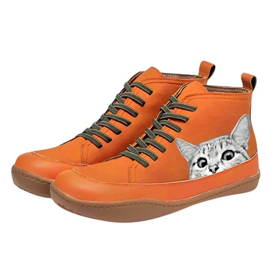Savrani - Leather ankle boots for cat lovers