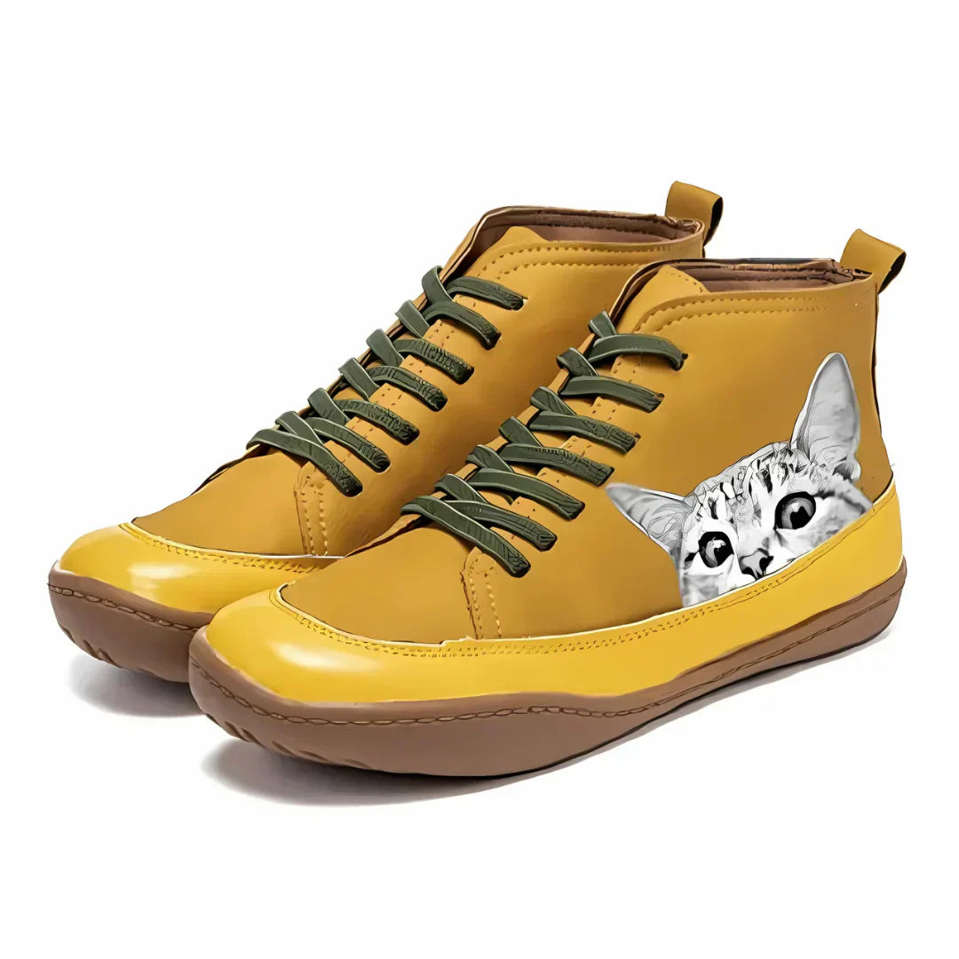 Savrani - Leather ankle boots for cat lovers