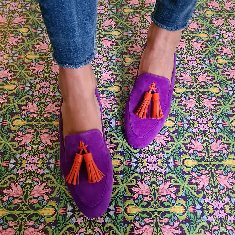 Aurora - Purple Loafers With Tassels