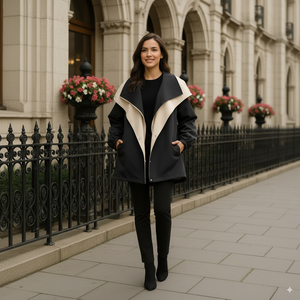Xiandra - Trendy Hooded Windbreaker Coat