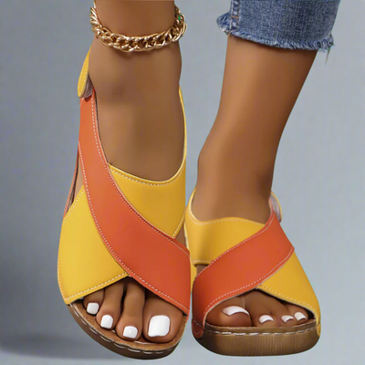 Ada - Color Block Slingback Sandals