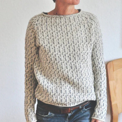 Victoria - Elegant gray sweater with boat neckline