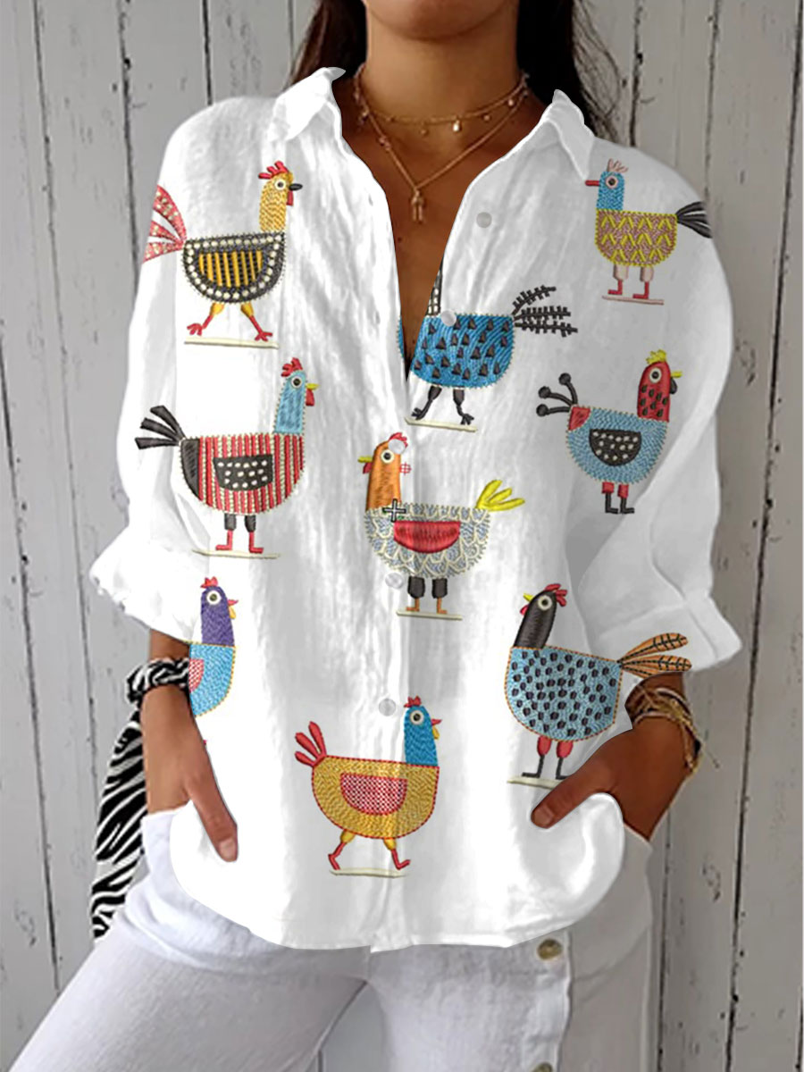 Ingrid - Playful Hen Blouse