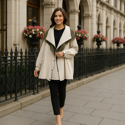 Xiandra - Trendy Hooded Windbreaker Coat