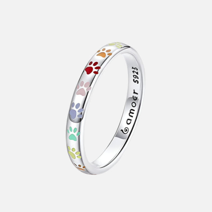 Silver Ring with Paw Design