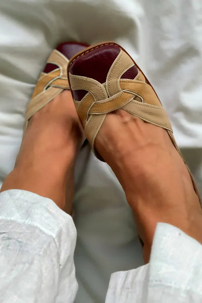 Amara - Tri-Color Slip-On Flats