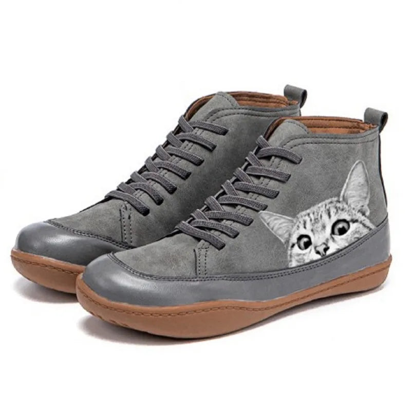 Savrani - Leather ankle boots for cat lovers