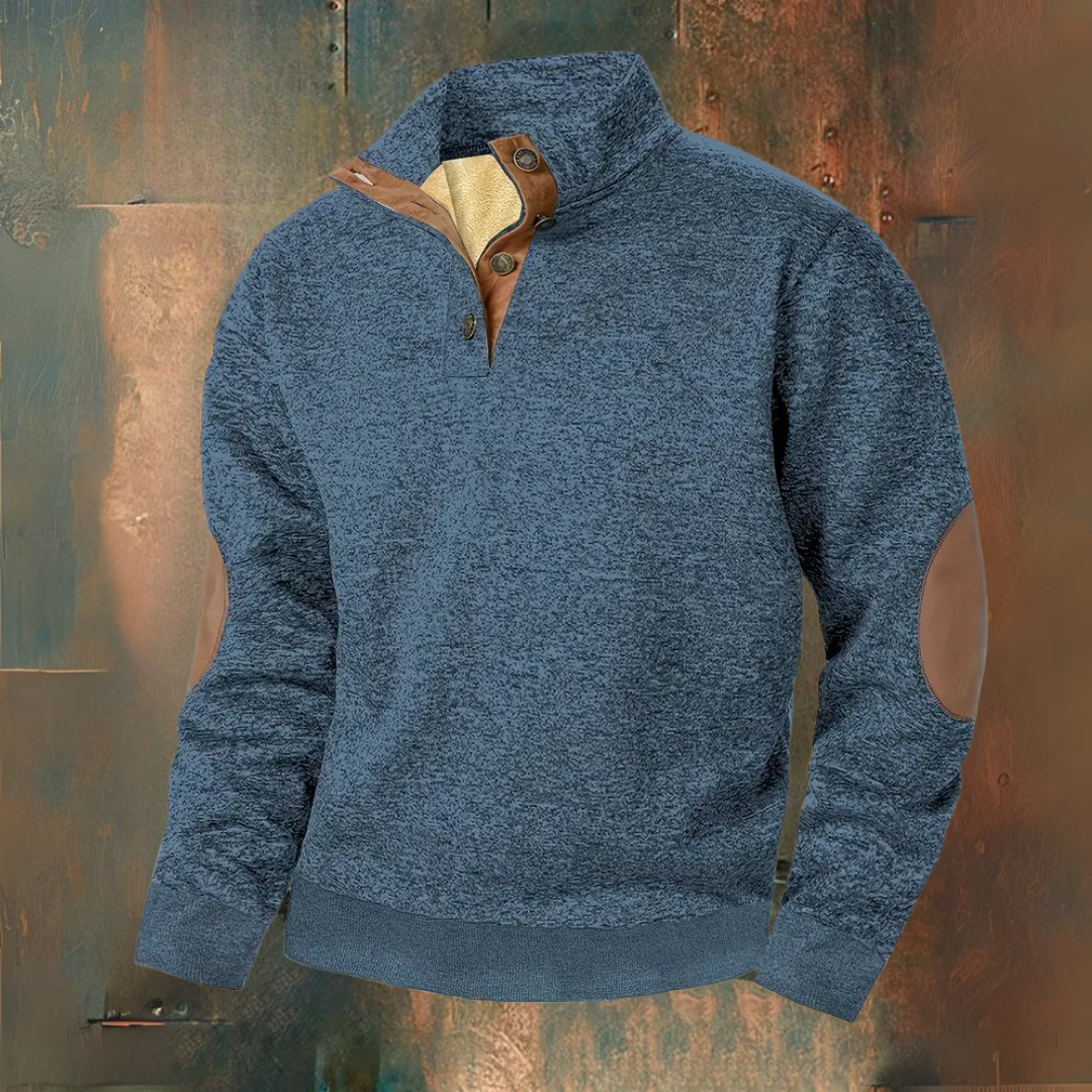 Henri - Warm fleece sweatshirt with button closure