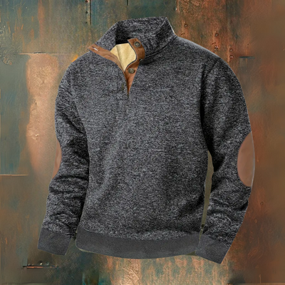 Henri - Warm fleece sweatshirt with button closure
