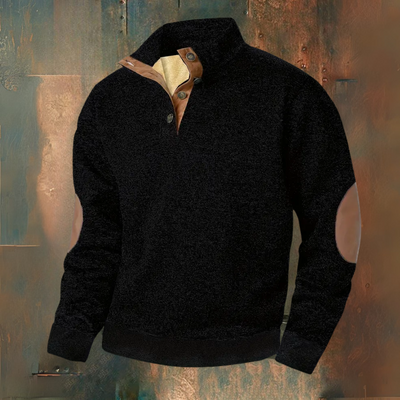 Henri - Warm fleece sweatshirt with button closure