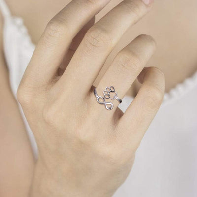 Handcrafted Paw & Heart Ring
