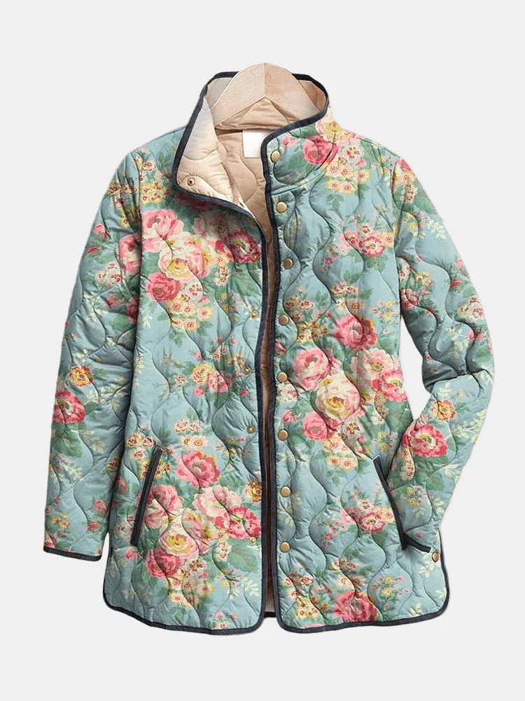 Elara - Quilted Floral Print Jacket