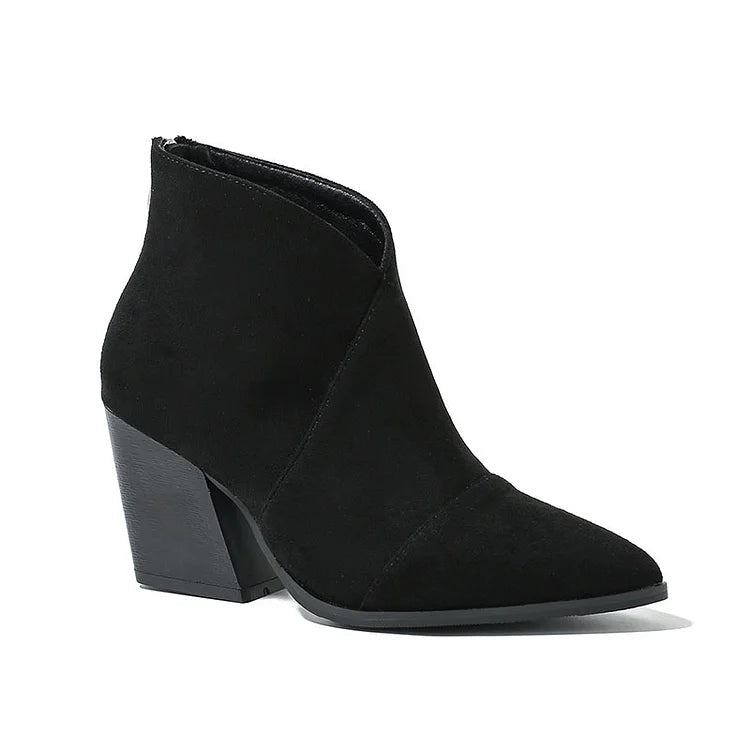 Hailey - Pointed Ankle Boot With Suede Effect