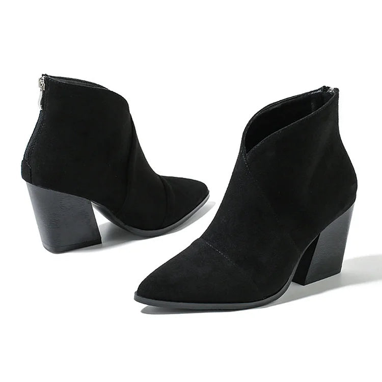 Hailey - Pointed Ankle Boot With Suede Effect