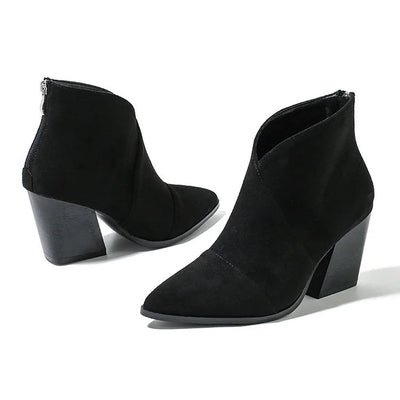 Hailey - Pointed Ankle Boot With Suede Effect