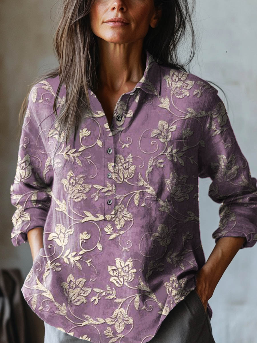 Irise - Floral Embroidered Linen Shirt