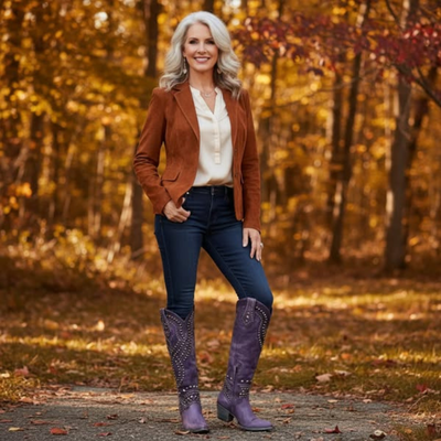 Mary - Western High Knee Boots