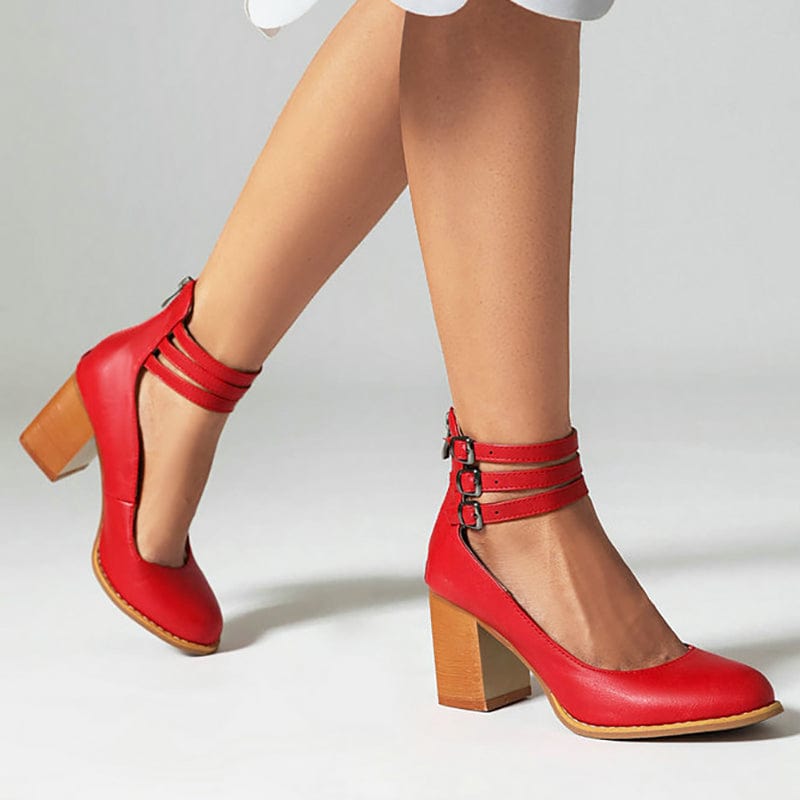 Ariana - Triple Buckle Heels