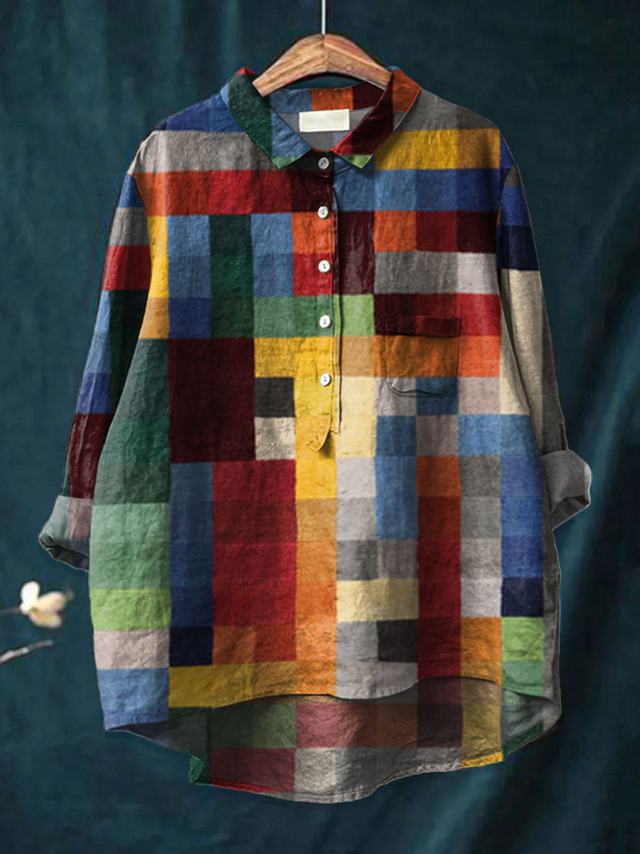 Iris - Color Block Print Shirt
