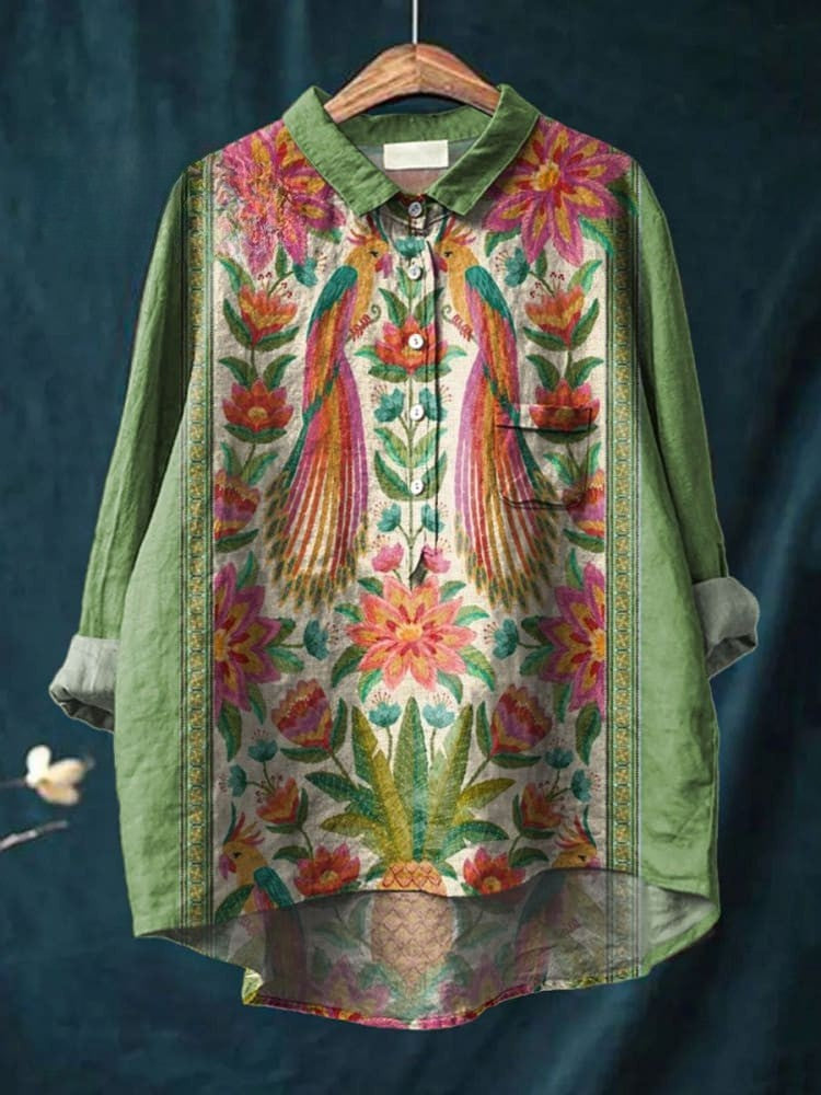 Nina - Tropical Peacock Shirt