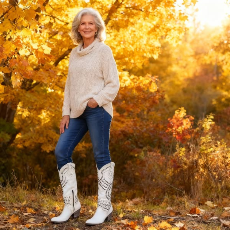 Mary - Western High Knee Boots