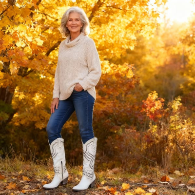 Mary - Western High Knee Boots