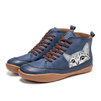 Savrani - Leather ankle boots for cat lovers