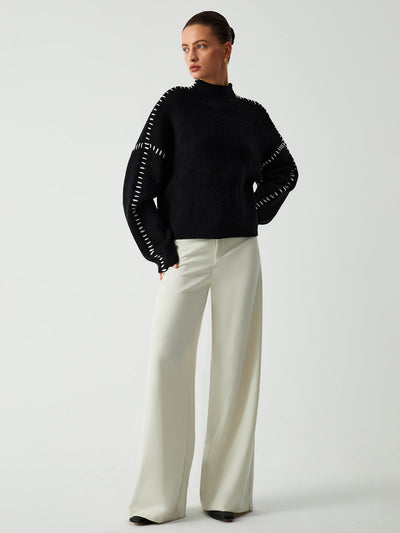 Alma - Oversized turtleneck sweater with delicate details