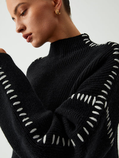 Alma - Oversized turtleneck sweater with delicate details