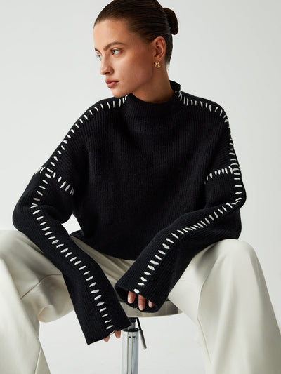 Alma - Oversized turtleneck sweater with delicate details