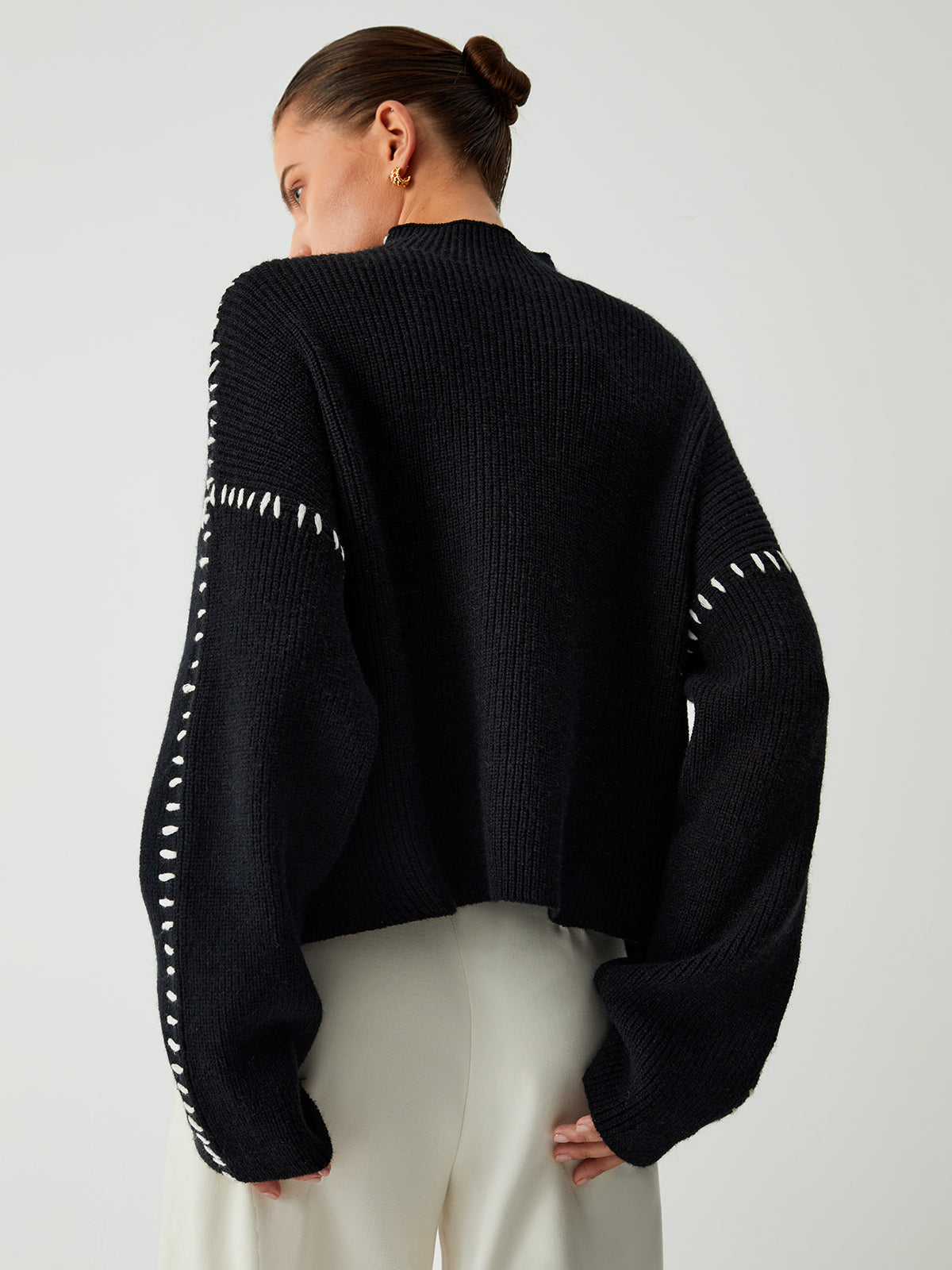 Alma - Oversized turtleneck sweater with delicate details