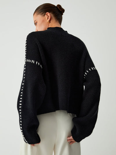 Alma - Oversized turtleneck sweater with delicate details