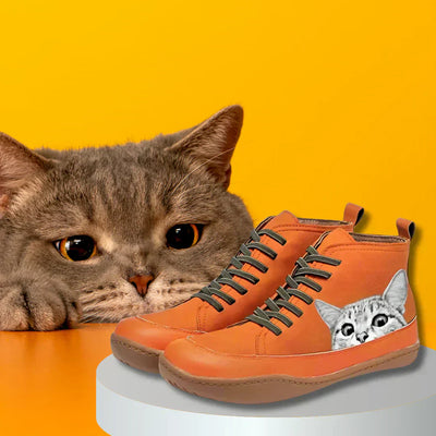 Savrani - Leather ankle boots for cat lovers