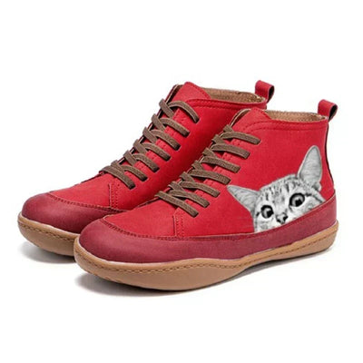Savrani - Leather ankle boots for cat lovers
