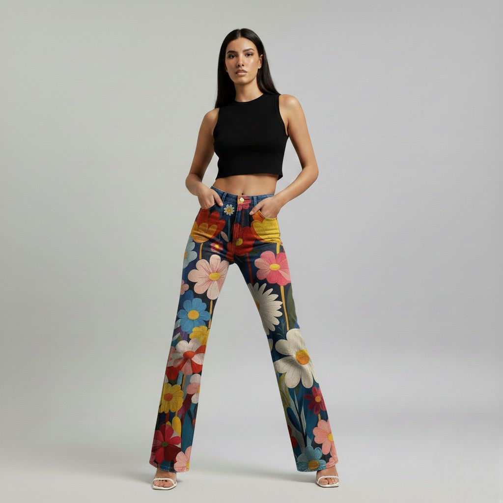 Floral Wide Leg Pants