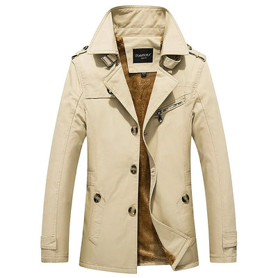 Paul - Vintage Warm Fleece Trench Coat