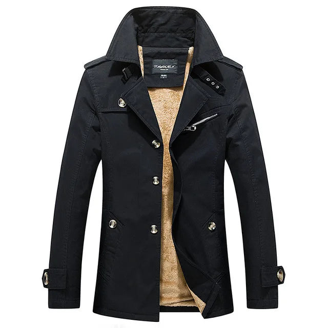 Paul - Vintage Warm Fleece Trench Coat