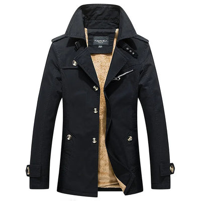 Paul - Vintage Warm Fleece Trench Coat