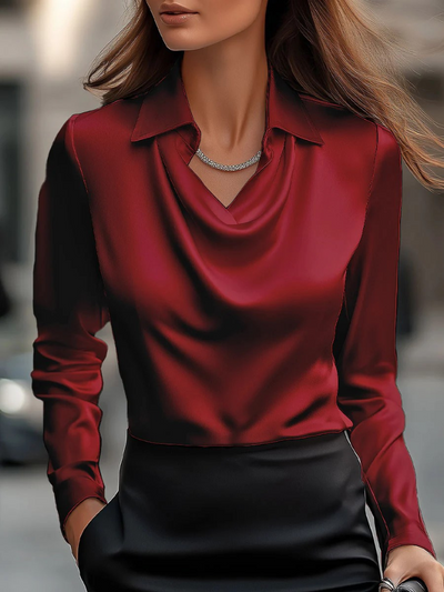 MELODY SATIN DRAPE BLOUSE