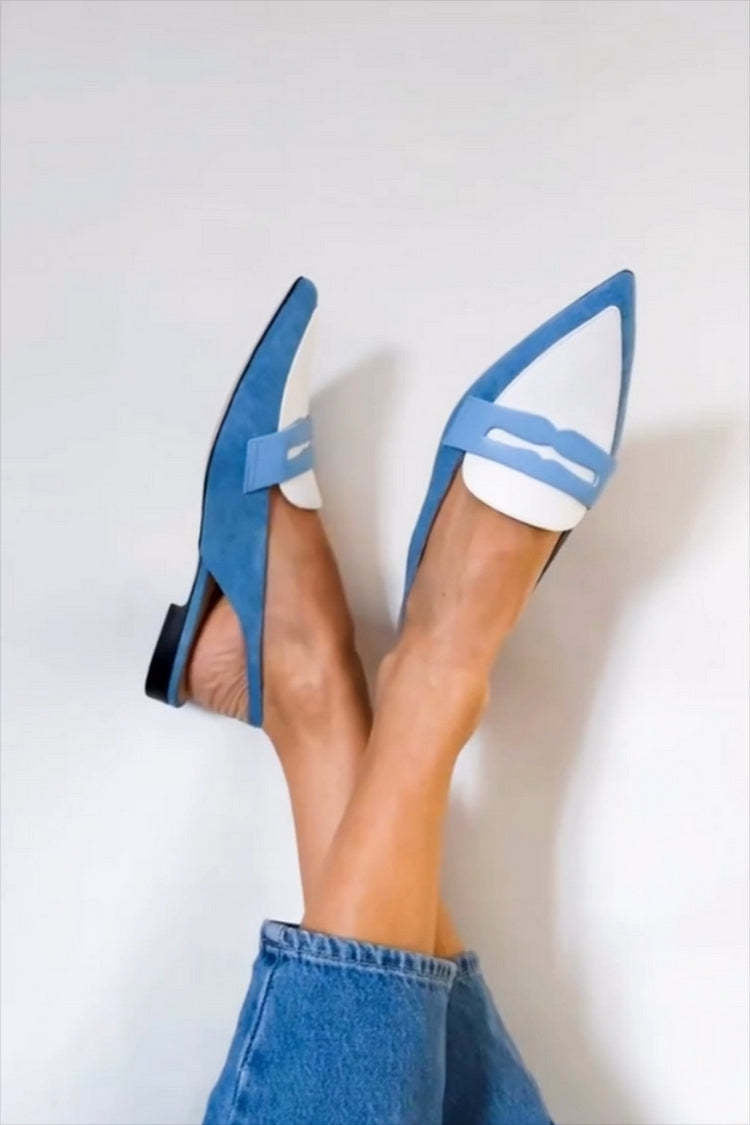Jacqueline - Blue Slingback Loafers
