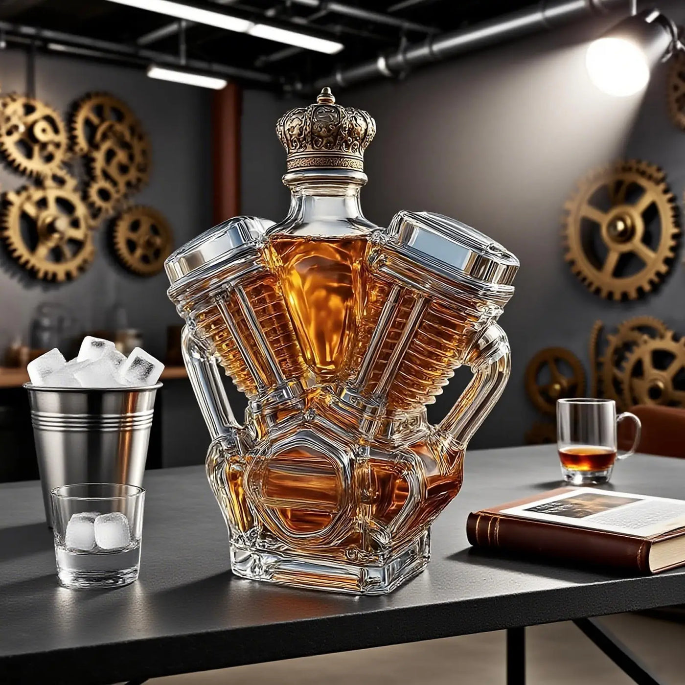 Motorcycle Engine Shape Whiskey Bottle