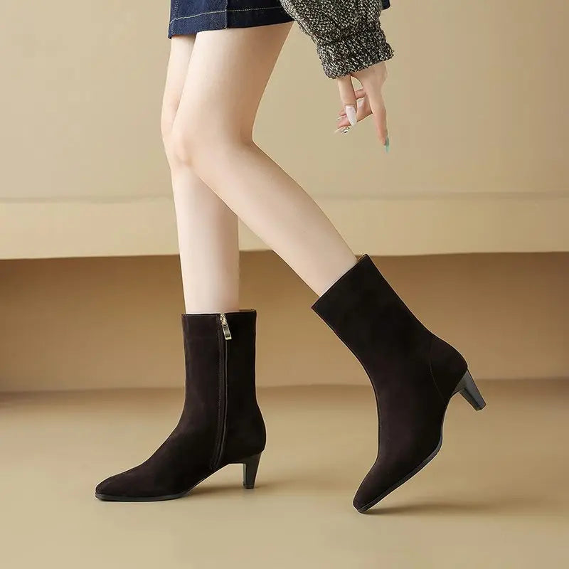 MORAZORA - Luxury Cow Leather Ankle Boots