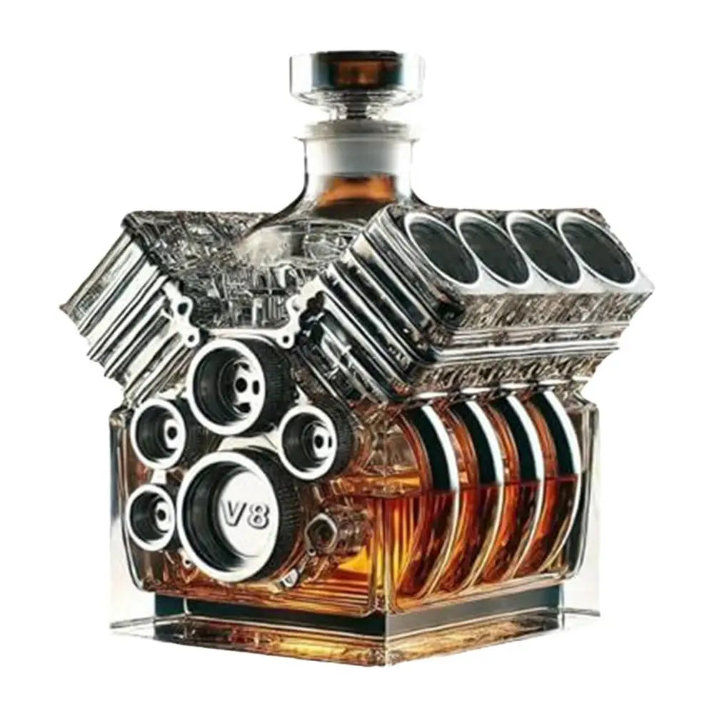 V8 Engines Shape Whiskey Bottle