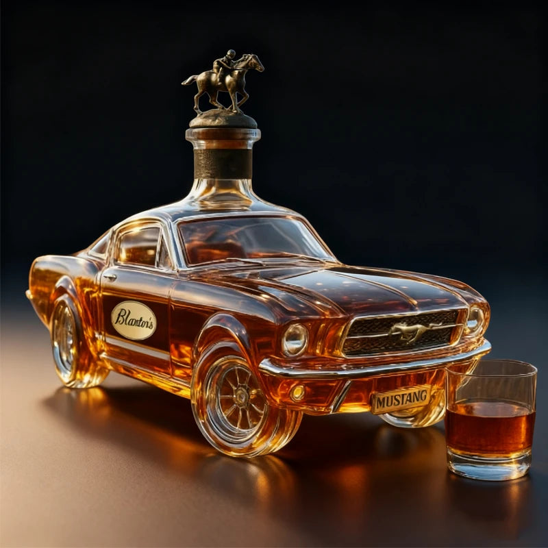 Mustang whiskey bottle with high borosilicate glass
