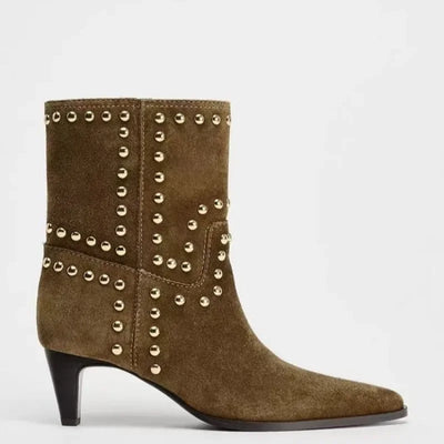Bonnie - Studded Suede Boots