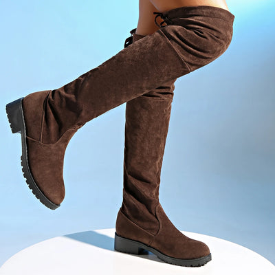 Annie - Suede Knee Boots